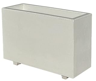 Vasi Rettangolari Modello Nik (Cemento Bianco, cm. 100x35x80h)