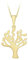 Carissima Gold Women's 9ct Yellow Gold 'Tree Of Life' Pendant on Curb Chain of 46cm/18
