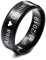 MeMeDIY Herren Trauringe Für Frauen Jungen Mädchen Wasserdicht Edelstahl Versprechen Ring, Bündeln mit Ringgröße Einsteller - Personalisiert Gravur (Schwarz Farben, 8.0mm Breiten, 54 Größe)