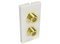 rhinocables Faceplate Frame, Modular Blanking Plate with Custom Modules, Mount Wall Plate Outlet Cover Fitting Single or Double HDMI Socket, VGA, Audio Network - Home Improvement (Double Type F Plug)