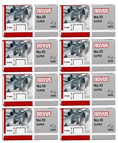 3er Pack Novus Heftklammer No.10, 1000er Päckchen für B 10 FC, 10 FC Professional, 10 Professional, 100EL, 10EL (8, 1000er Päckchen | No. 10 super)