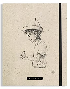 Matabooks, nachhaltige und vegane Notizbücher A5 aus Graspapier, Swiss Brochure, 144 blanko Seiten, Natur, Handmade, Made in Germany (Fallenbird)