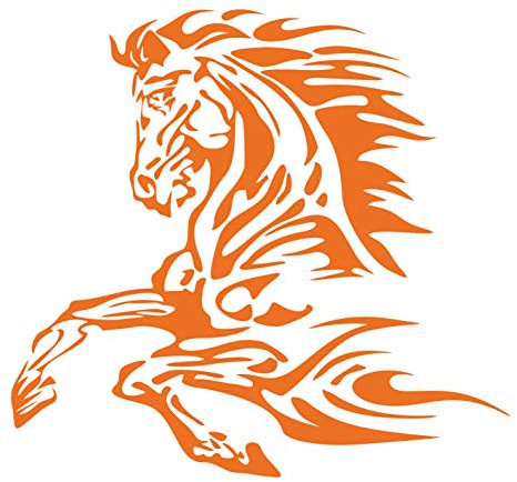 kleb-Drauf | 1 Pferd | Orange - matt | Autoaufkleber Autosticker Decal Aufkleber Sticker | Auto Car Motorrad Fahrrad Roller Bike | Deko Tuning Stickerbomb Styling Wrapping