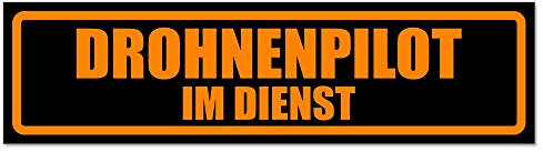 Kiwistar - Autoaufkleber - Drohnenpilot im Dienst - Hinweis Aufkleber Sticker für Auto, Kfz, Fahrrad, PKW, LKW