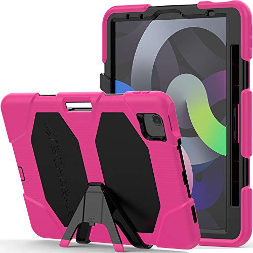 TECHGEAR G-Shock Case for iPad Air 5 2022, Air 4 2020 (5th/4th Generation) Hard Case, Shockproof Protection with Detachable Stand Cover for iPad Air 2020 - Kids Schools Case - Pink