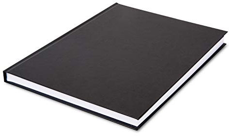 Honsell 30304 Skizzenbuch, DIN A4 Hochformat, 96 Blatt, 110 g/m², eingebunden, festem Einband, reinweißes Zeichenpapier, radierfest, säurefrei und alterungsbeständig, schwarz weiß
