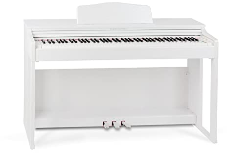 Classic Cantabile DP-230 Piano digital 88 teclas con acción de martillo - Teclado electronico USB/MIDI host, 128 polifonía, 40 voces y funcion acompañamiento automático - Organo musical - Blanco mate