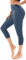 Persit Damen Capri Leggings, High Waist Yogahose 3/4 Sporthose Sportleggins Tights Schotenblau S