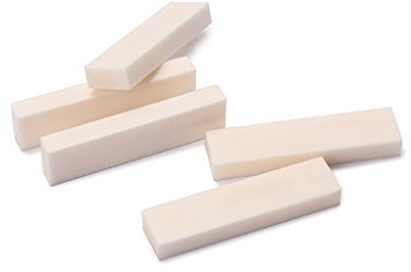 Alnicov 5 Pieces Vintage Blanks Buffalo Bone Nut for Guitar Ukulele Accessory 40x10x5mm