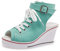 Mujer Cuñas Zapatos 35-43 EU De Lona High-Top Zapatos Casuales Encaje Talla Grande Zapatillas de Cuña para Mujer Verano Tacón Cuña Zapatillas de Deporte Zapatillas Altas Primavera,05verde,38
