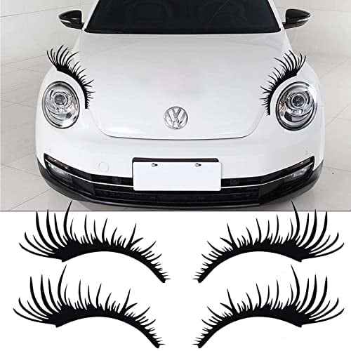 CTB Augenbrauen Scheinwerfer Aufkleber Wimpern Leichte Autoaufkleber Auto Wimpern Aufkleber Abnehmbarer Wimpern-Autoaufkleber, Modifizierter Autoaufkleber, Dekorativer KöRperaufkleber, Auto-Styling