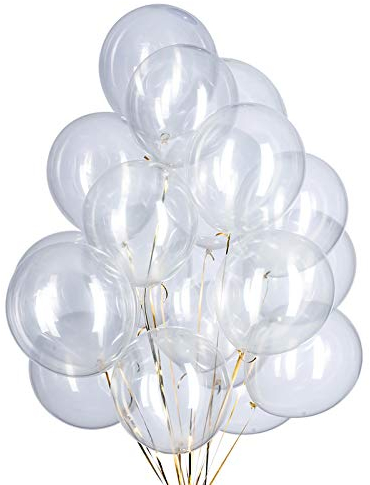 12 Zoll Luftballons Transparente Helium,50 Stücke Durchsichtige Latex Ballons Ø 30 cm für Hochzeit Valentinstag Geburtstag Taufe Kommunion Party Deko
