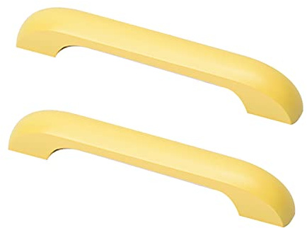 2 piezas Tirador de madera para habitación infantil Pomos puerta para niños Manijas Armario Vistoso Tiradores para gabinetes Manillas para cajones,cocina,sala de estar (Hole distance 96mm,Yellow)