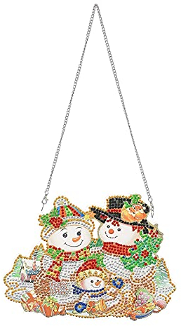 LUSandy DIY 5D Christmas Snowmen and Bird Diamond Painting Christmas Hanging Sign Wall Art Sign Special Shaped Crystal Diamond Art Window Pendants Home Garden Wall Door Hanging Diamond Painting Kits