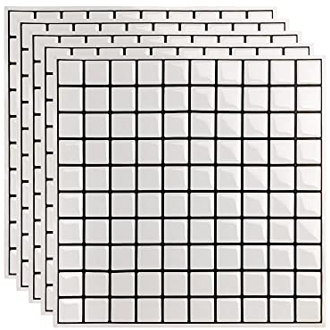 FBBULES 5 Stück Selbstklebende Fliesenaufkleber, Wasserdicht Fliesensticker Mosaik Klebefolie Fliesen Aufkleber für Badezimmer Küche Mosaikfliesen Fliesenfolie (20 x 20 cm / 7,9 x 7,9 Zoll)
