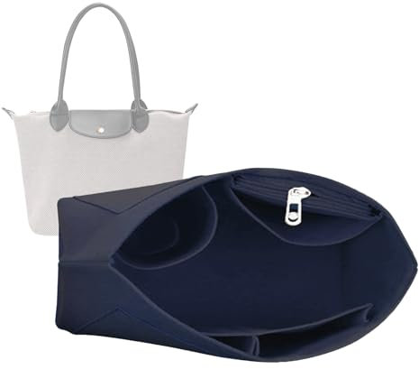 Handtaschen-Organizer-Einsatz für Le Pliage Neo (groß) Handtaschen, hochwertiger Filz-Organizer, Blau, Large
