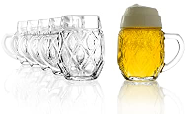 Stölzle Landsberg Lot de 6 Chopes à Bière 0,3 L / Pichet Solide en Verre Soda Citron - Passe au Lave-Vaisselle