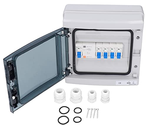 Miskall Wetterfester Verteilerkasten Kunststoff IP65 Wasserdicht 4 MCB Sicherungsautomaten für Wohnwagen 230V