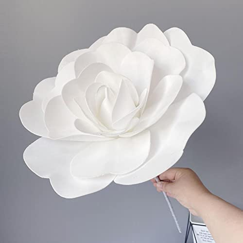SARGE 80cm Fleur Artificielle géante Rose avec Fleur Tige Base Mousse Fleurs Mariage Fond Mur scène hôtel Centre Commercial décoration