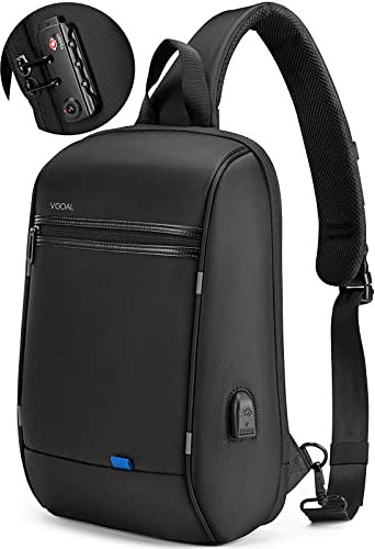 VGOAL Sling Backpack Men'S Chest Bag Schulter Crossbody Sling Backpack für Männer mit USB-Ladeanschluss Umhängetasche
