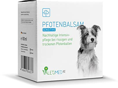 Valetumed Pfotenbalsam Sensitive, 100ml, Intensivpflege für Hunde bei rissigen und trockenen Pfotenballen