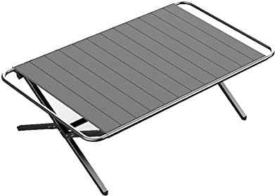 ALSODI Mesa Plegable de aleación de Aluminio, Mesa portátil de Camping, Mesa Plegable de Picnic de Ocio al Aire Libre,Plata