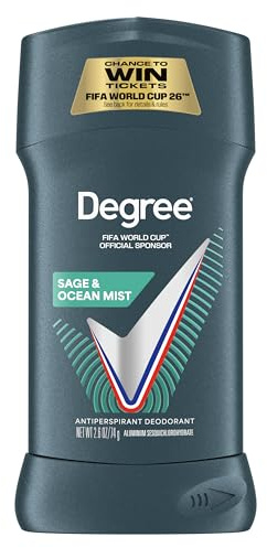 Degree Men Antiperspirant Deodorant Sage & Ocean Mist 72-Hour Sweat and Odor Protection Antiperspirant For Men With Body Heat Activated Technology 2.7 oz