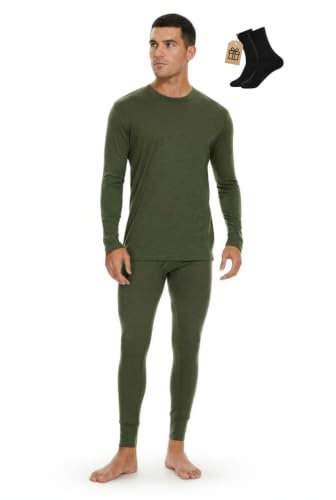 MERINNOVATION 100% Merino Unterwäsche Harren Set Leicht, Mittelgewicht, Thermounterwäsche Merinowolle, Langarm Shirt…