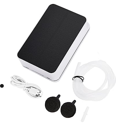 OKJHFD Solar-Aquarium, Kleiner Fischteich, Sauerstoffpumpe, Spezielle Stromausfall-Notfall-Sauerstoffpumpe, Geeignet Für Außenpools, Teich, Fischtank, Angelteich