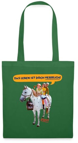 Spreadshirt Pippi Langstrumpf Pippi Mit Tommy Und Annika Stoffbeutel, One size, Fichte