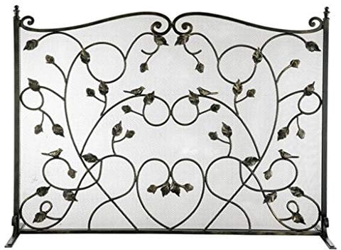 Feuerschutzgitter für Kamintüren, große Flache Feuerschutzgitter für den Außenbereich, dekoratives Metallgeflecht für den Außenbereich, solide, schmiedeeiserne Kaminplatten, Zubehör für Holzöfen,