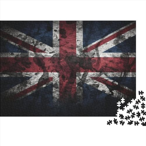 Hölzern Puzzle - Union Jack - 500 Teile Puzzle Für Erwachsene, Holzpuzzle Mit 500pcs (52x38cm)