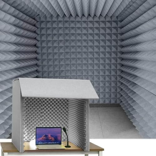 V3VOGUE Portable Vocal Recording Booth, Studio Equipment, Microphone Shield Desktop Soundproof Cover, Increase Sound Clarity, Create Best Recording Conditions, Vocal Absorbing Shield To Filter Vocal