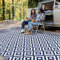 Green Decore Reversible Recycled Plastic Camping and Picnic Rugs | Perfect for Garden, Patio, Picnic, Decking | Stain And Water Resistant | Bliss Navy Blue/White 270 x 360 cm