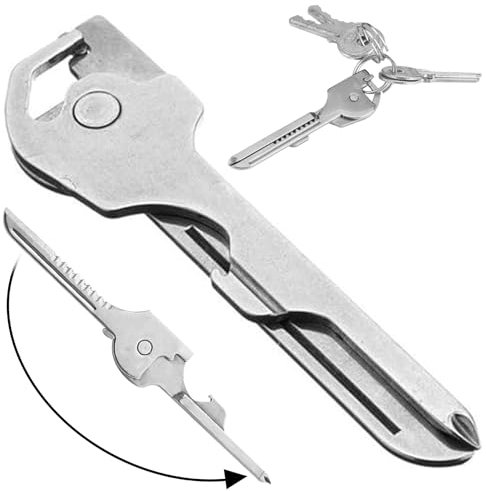 6 en 1 llavero MultiTool, llave de óxido MultiLool con alicates de acción de primavera, abridores y más, llave de herramienta de supervivencia portátil para pesca de campamento al aire libre