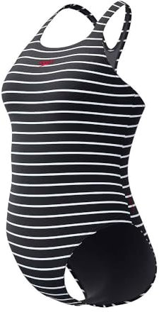 Speedo Endurance+ Printed Medalist Maillot de Bain pour Femme, Anthracite, 36