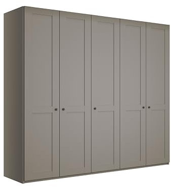 WIEMANN Drehtürenschrank Landhausstil Kleiderschrank 250cm breit, Kieselgrau, Höhe 216cm, Marlow