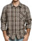 JOGAL Chemise à carreaux pour homme - Manches longues - Coupe droite - En coton - Avec poche, marron, S