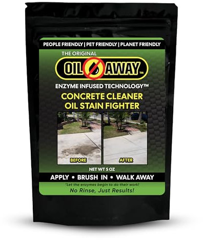 Oil Stain Fighter | for Embedded, Dry Oil Stains | No Rinse Concrete Cleaner for Driveways and Patios | Safe for Pets and Environment