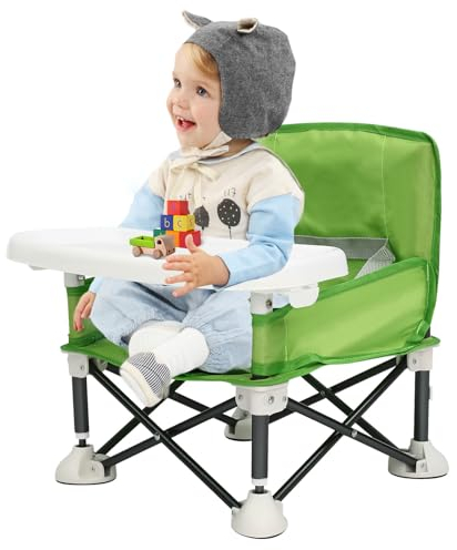 Babystuhl Sitzerhöhung Tragbarer hauck Hochstuhl Boostersitz kindersitz Babysitz Kinderstuhl Baby Stuhl Kind Reise kinderhochstuhl Kompaktes Klappbarer campingstuhl Booster faltbarer Camping (Grün)