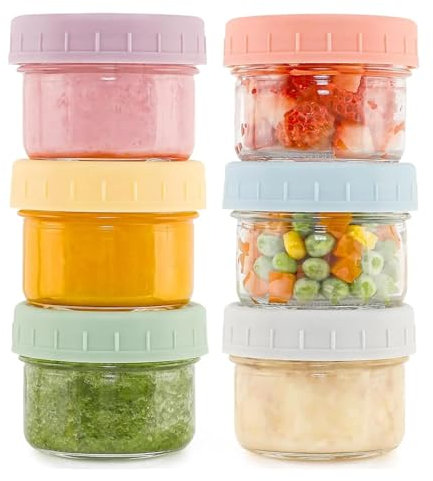 Eidoct 6 Pack Salad Dressing Container To Go, 80ml Small Containers with Lids, Glass Jars with Lids Dressing Containers Sauce Cups, Leakproof Reusable for Lunch Box Work Trip (6)