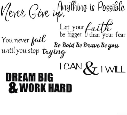 Setzen Sie ein Statement mit motivierenden Wandaufklebern, PVC, dekoratives Aufkleber-Set, englische Zitate