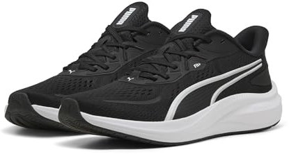 PUMA Unisex Skyrocket Lite 2 Straßen-Laufschuh, Schwarz Weiß Silber, 44.5 EU
