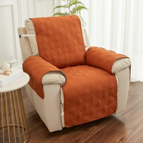 Generisch Sesselschoner Für Relaxsessel, Sofabezug Für Liegestuhl, Waschbar Fernsehsessel Bezug Mit Taschen, Sesselüberwurf(Orange)