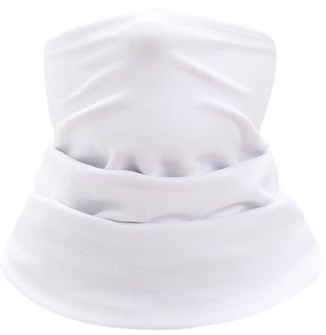 Anevous Winter Loop Schal Damen Herren, Weiche Fleece Schlauchschal Halswärmer Halstuch Winddicht, Ski Maske Warmer für Outdoor Joggen Radfahren Laufen Snowboarden,L,Weiß