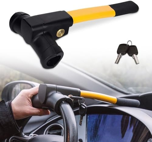 XMHLFC Fahrzeug-Lenkradschloss für VW T5 T5.1 T6 T6.1 Ganci Auto Sedile, Riegel Lenkradkralle, Hohe Sichtbarkeit Lenkradkralle für Auto mit 2 Schlüsse