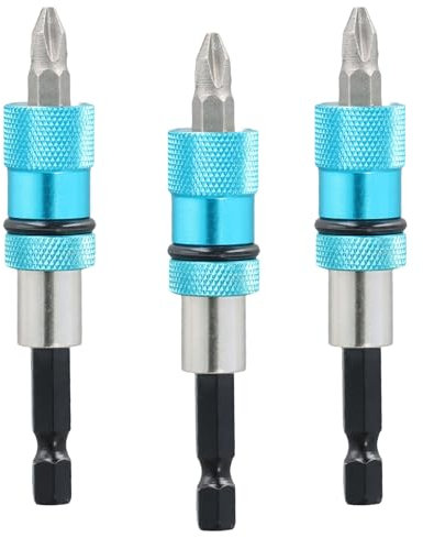 Pack of 3 Magnetic Bit Holders for Drywall, Drywall Bit Holder, Quick Change Bit Holder with PH2 Cross Bits, Quick Change Magnetic Bit Holder, Ideal for Drywall Screws