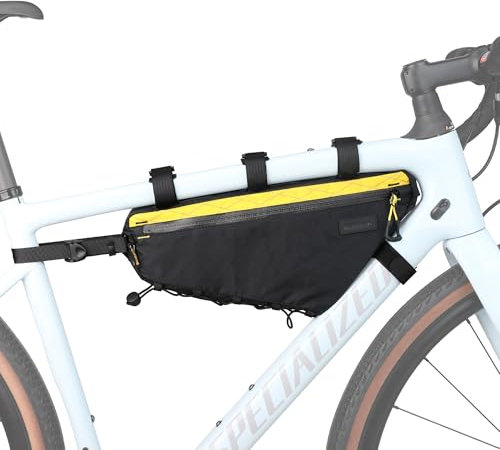 Rhinowalk Fahrradtasche, Fahrradrahmentasche, wasserdichte Fahrrad-Dreieckstasche, Fahrradtasche unter dem Schlauch, professionelles Fahrradzubehör 2,9L (XL), Schwarz+Gelb