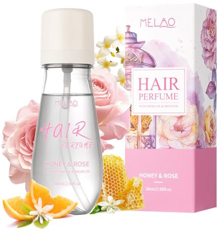 Profumo per capelli, miele e rosa, profumo per capelli con olio di jojoba e olio di argan, per capelli secchi e danneggiati, nutre i capelli e brillare, riduce le doppie punte e combatte l'effetto