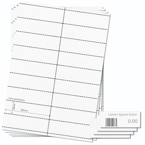 OfficeGear Regalkanten-Barcode-Etiketten, 18-fach [55 Blatt – 990 Stück] – 30 × 105 mm – Bedruckbare A4-Karten, 120 g/m², mikroperforiert, ohne Kleber – inkl. Designvorlage